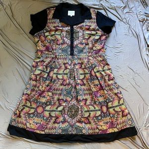 Modcloth 3x novelty print shirt dress DAMAGED LINING PLEASE READ